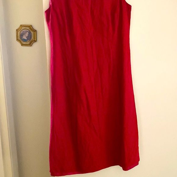 Talbots red 100% Irish linen dress. officesiren. jackie kennedy. - Picture 3 of 6